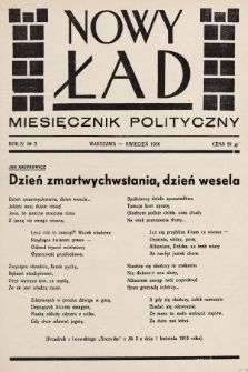 Nowy Ład : miesięcznik polityczny. 1936, nr 3