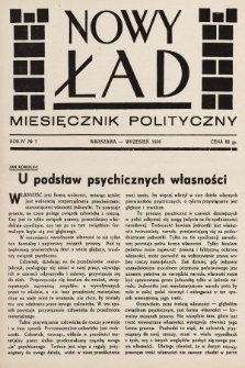 Nowy Ład : miesięcznik polityczny. 1936, nr 7