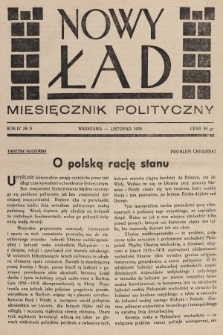 Nowy Ład : miesięcznik polityczny. 1936, nr 9