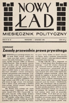 Nowy Ład : miesięcznik polityczny. 1936, nr 10