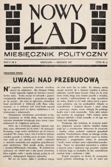 Nowy Ład : miesięcznik polityczny. 1937, nr 4