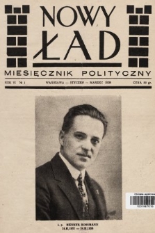 Nowy Ład : miesięcznik polityczny. 1938, nr 1