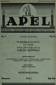 Apel : organ Związku Zrzeszeń Urzędników Sądowych i Prokuratorskich Rzplitej Polskiej. 1936, nr 5