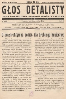 Głos Detalisty : organ Stowarzyszenia Drobnych Kupców w Krakowie. 1938, nr 3