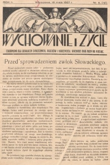 Wychowanie i Życie : czasopismo dla działaczy społecznych, rodziców i nauczycieli. 1927, nr 9