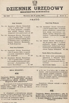 Dziennik Urzędowy Ministerstwa Komunikacji. 1949, nr 17