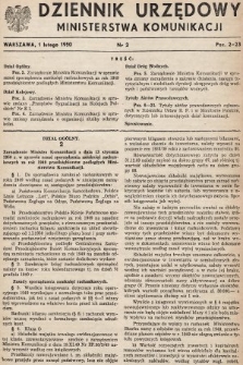 Dziennik Urzędowy Ministerstwa Komunikacji. 1950, nr 2