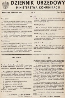 Dziennik Urzędowy Ministerstwa Komunikacji. 1950, nr 5