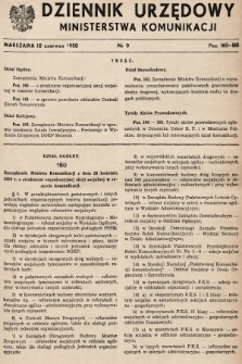Dziennik Urzędowy Ministerstwa Komunikacji. 1950, nr 9