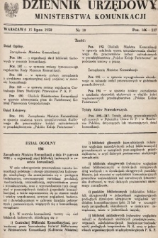 Dziennik Urzędowy Ministerstwa Komunikacji. 1950, nr 10