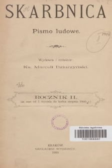 Skarbnica : popularno-naukowa i powieściowa dla ludu polskiego. R. 2, 1900, spis rzeczy