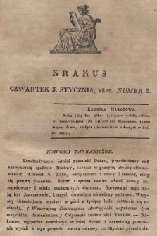 Krakus : towarzysz liberalny Pszczółki Krakowskiej : pismo [...] poświęcone narodowości i polityce, tudzież dziennym zdarzeniom w kraju i stolicy Rzeczypospolitej Krakowskiej. T. 1, 1822, nr 3