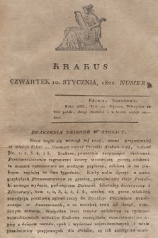 Krakus : towarzysz liberalny Pszczółki Krakowskiej : pismo [...] poświęcone narodowości i polityce, tudzież dziennym zdarzeniom w kraju i stolicy Rzeczypospolitej Krakowskiej. T. 1, 1822, nr 8