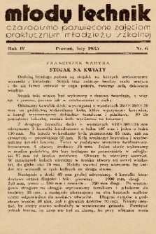 Młody Technik : czasopismo poświęcone zajęciom praktycznym młodzieży szkolnej. 1935, nr 6