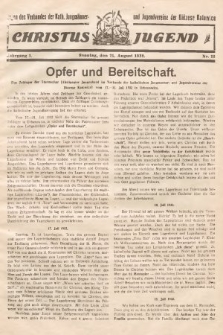 Christus Jugend : Organ des Verbandes der Kath. Jungmänner- und Jugendvereine der Diözese Katowice. 1932, nr 12