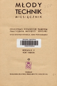 Młody Technik : czasopismo poświęcone zajęciom praktycznym młodzieży szkolnej, 1935-1936, spis treści