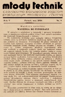 Młody Technik : czasopismo poświęcone zajęciom praktycznym młodzieży szkolnej, 1936, nr 9