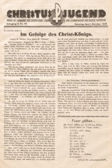 Christus Jugend : Organ des Verbandes der Katholischen Jungmänner- und Jugendvereine der Diözese Katowice. 1933, nr 20