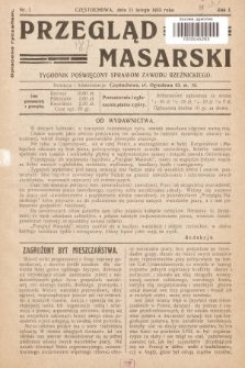 Przegląd Masarski : tygodnik poświęcony sprawom zawodu rzeźnickiego. 1933, nr 1