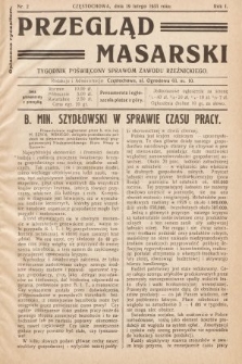 Przegląd Masarski : tygodnik poświęcony sprawom zawodu rzeźnickiego. 1933, nr 2