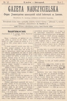 Gazeta Nauczycielska : organ Towarzystwa nauczycieli szkół ludowych m. Lwowa. 1899, nr 10