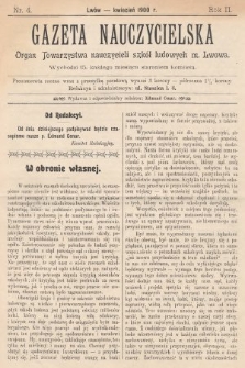 Gazeta Nauczycielska : organ Towarzystwa nauczycieli szkół ludowych m. Lwowa. 1900, nr 4