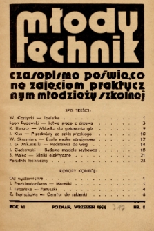 Młody Technik : czasopismo poświęcone zajęciom praktycznym młodzieży szkolnej. 1936, nr 1