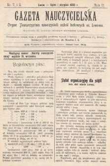 Gazeta Nauczycielska : organ Towarzystwa nauczycieli szkół ludowych m. Lwowa. 1900, nr 7 i 8