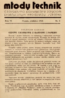 Młody Technik : czasopismo poświęcone zajęciom praktycznym młodzieży szkolnej. 1936, nr 4