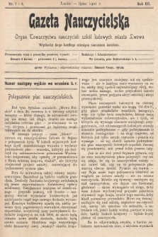 Gazeta Nauczycielska : organ Towarzystwa nauczycieli szkół ludowych m. Lwowa. 1901, nr 7 i 8
