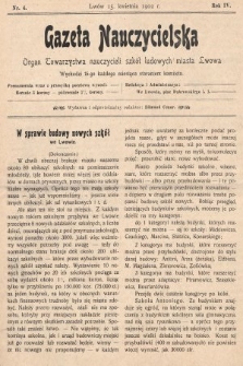 Gazeta Nauczycielska : organ Towarzystwa nauczycieli szkół ludowych m. Lwowa. 1902, nr 4