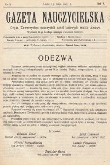 Gazeta Nauczycielska : organ Towarzystwa nauczycieli szkół ludowych m. Lwowa. 1903, nr 5