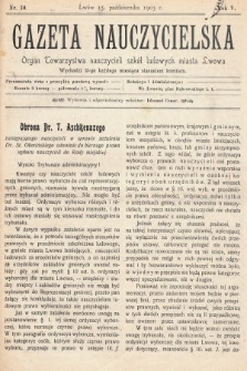 Gazeta Nauczycielska : organ Towarzystwa nauczycieli szkół ludowych m. Lwowa. 1903, nr 10