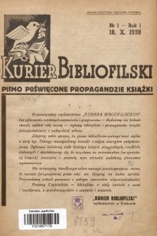 Kurier Bibliofilski : pismo poświęcone propagandzie książki. 1938, nr 1