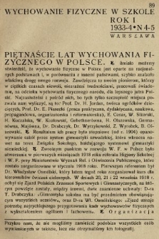 Wychowanie Fizyczne w Szkole : organ Sekcji Nauczycieli Wychowania Fizycznego Związku Nauczycielstwa Polskiego. 1933, nr 4