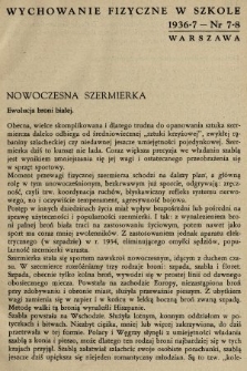 Wychowanie Fizyczne w Szkole : organ Komisji Wychowania Fizycznego Wydziału Pedagogicznego Z. N. P. 1936, nr 7-8