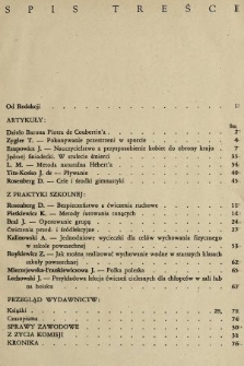 Wychowanie Fizyczne w Szkole : organ Komisji Wychowania Fizycznego i Przysposobienia Wojskowego Wydziału Pedagogicznego Z. N. P. 1937, spis treści
