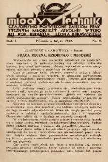 Młody Technik : czasopismo poświęcone zajęciom praktycznym młodzieży szkolnej. 1932, nr 2