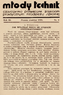Młody Technik : czasopismo poświęcone zajęciom praktycznym młodzieży szkolnej. 1933, nr 4