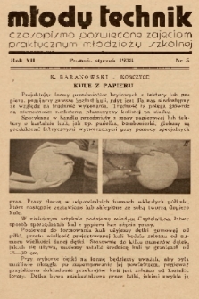 Młody Technik : czasopismo poświęcone zajęciom praktycznym młodzieży szkolnej. 1938, nr 5