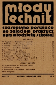 Młody Technik : czasopismo poświęcone zajęciom praktycznym młodzieży szkolnej. 1938, nr 2
