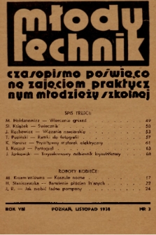Młody Technik : czasopismo poświęcone zajęciom praktycznym młodzieży szkolnej. 1938, nr 3