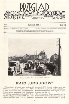 Przegląd Samochodowy i Motocyklowy. 1928, nr 4