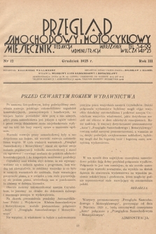 Przegląd Samochodowy i Motocyklowy. 1928, nr 12