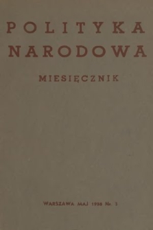 Polityka Narodowa : miesięcznik pod redakcją Zygmunta Berezowskiego. 1938, nr 3