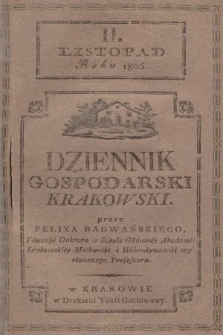 Dziennik Gospodarski Krakowski. 1806, [T. 1], nr 2