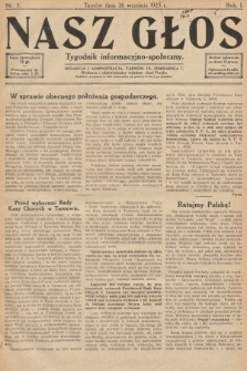 Nasz Głos : tygodnik informacyjno-społeczny. 1925, nr 3