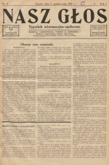 Nasz Głos : tygodnik informacyjno-społeczny. 1925, nr 6