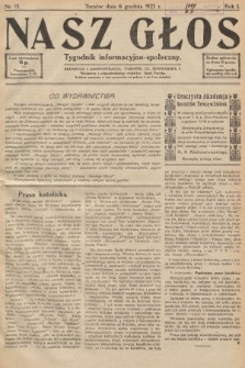 Nasz Głos : tygodnik informacyjno-społeczny. 1925, nr 13
