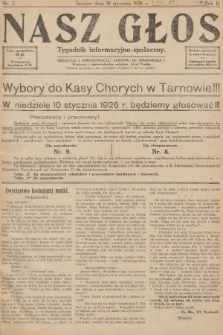 Nasz Głos : tygodnik informacyjno-społeczny. 1926, nr 2